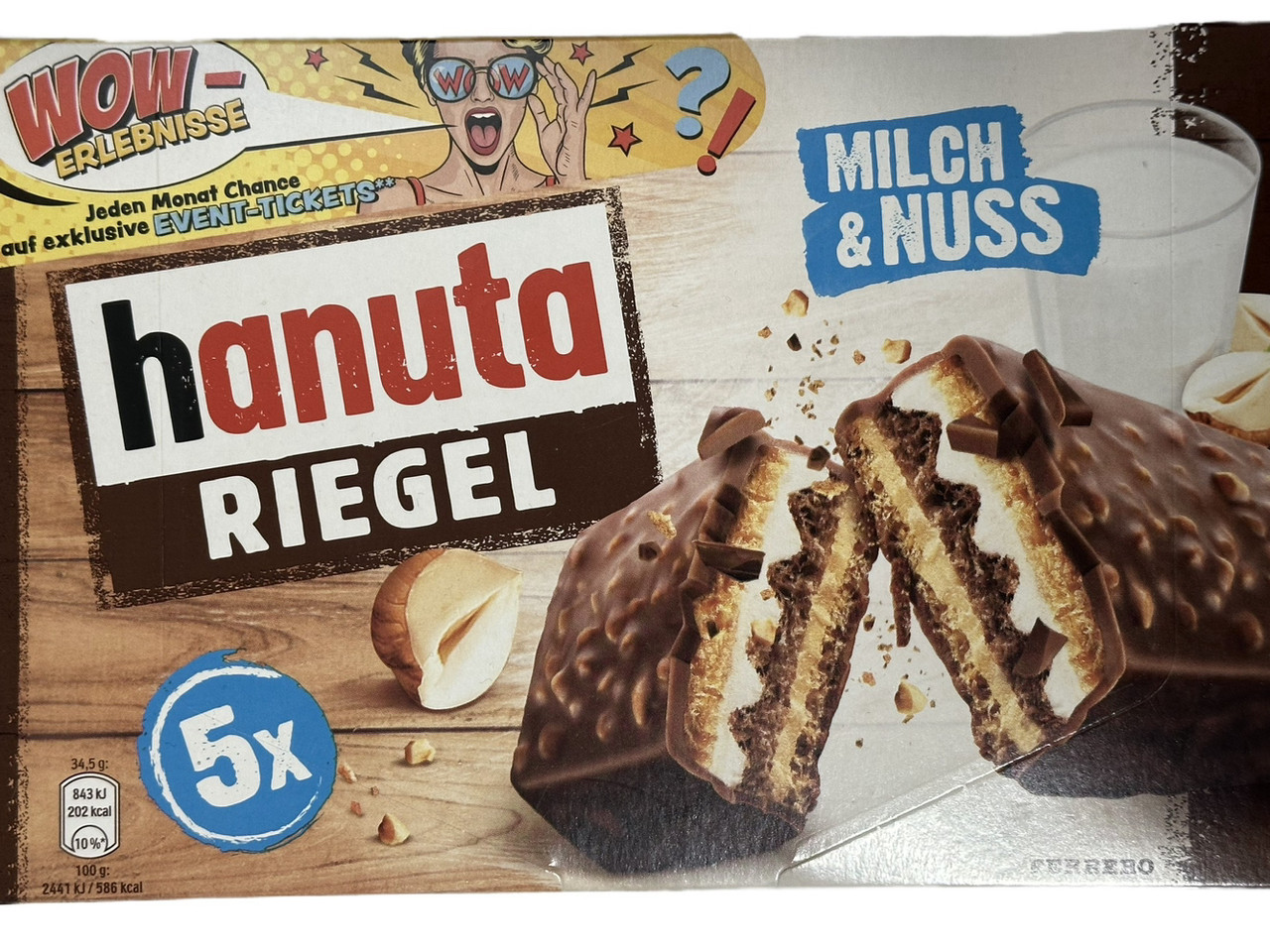 Батончики Hanuta Riegel 172g