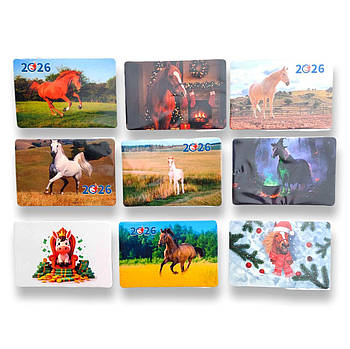 Магніт реклама на холодильник із символом 2026 року Коня 8,5*6 см