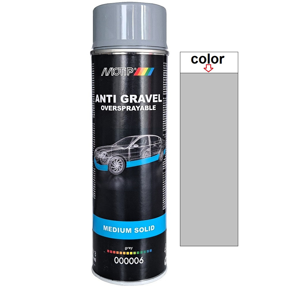 Сіре антигравійне покриття у спреї Гравітекс Motip MS Grey Anti Gravel Spray 500мл
