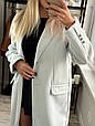 Пальто жіноче на підкладці Модель: 1555-5751 Колір: сірий, чорний, молоко, фото 7