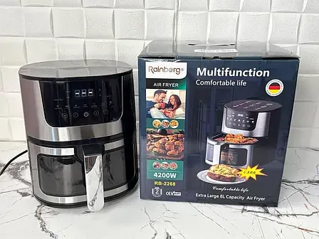 Фритюрниця Rainberg RB-2268, 8 л, 4200 Вт, кухонний аерогриль, мультипіч