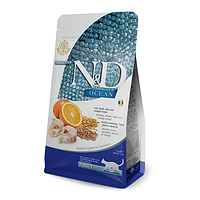 Повноцінний Низькозерновий Раціон Farmina N&D Ocean з Тріскою та Апельсином для Дорослих Котів (10 кг)