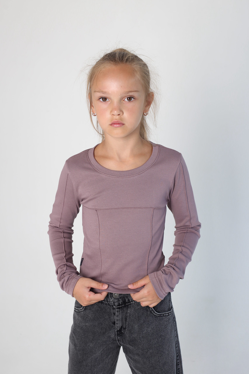 Лонгслів для дівчинки з довгим рукавом із рельєфами Flex SmileTime, фото 1