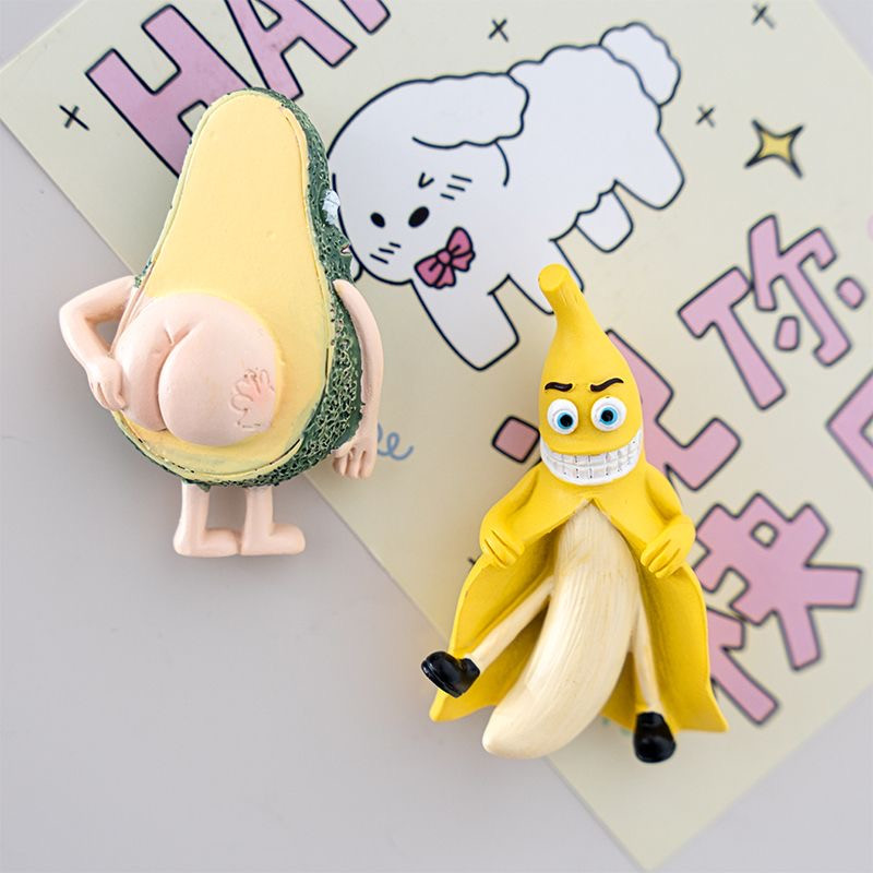 3D Магніти на холодильник Банан та Авокадо з приколом (1578)