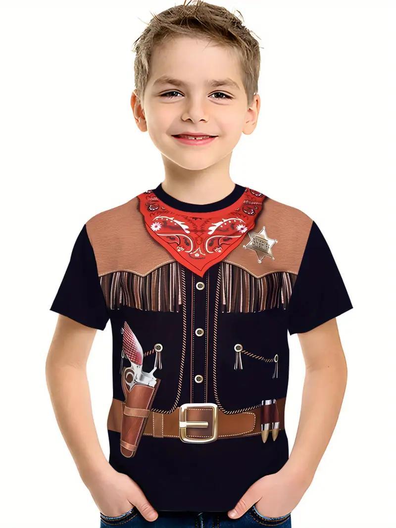 Дитячий костюм Ковбоя футболка 3Д-принтом образ Ковбоя для хлопчика 130-140 зріст, фото 1