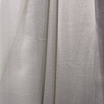 Ніжний тюль з батисту бежевий з блиском на метраж, висота 2.8 м (Simli-bej)