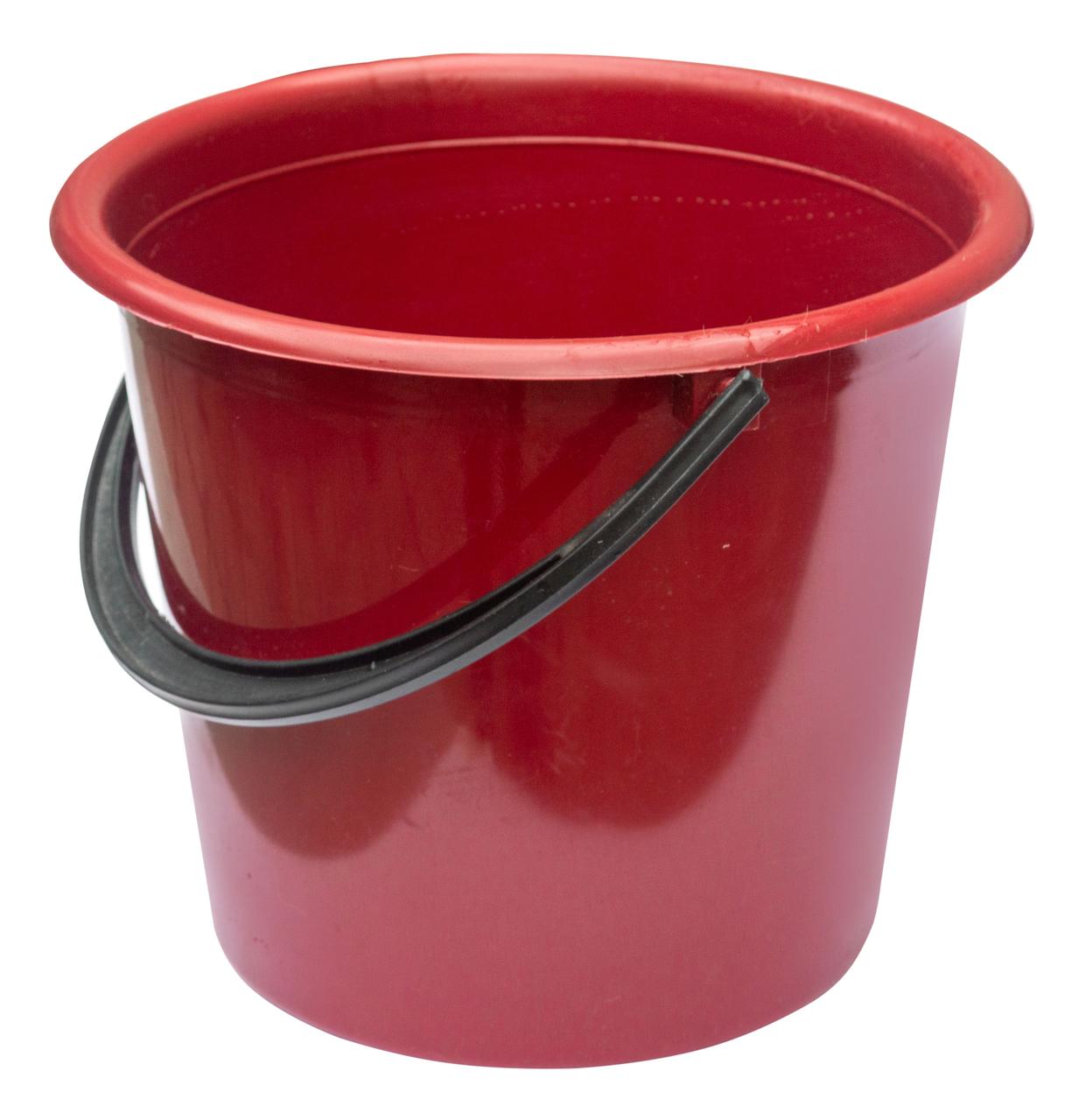 Відро пластикове 5 літрів червоне Ø 23.5 см h=20 см (Юніпласт)