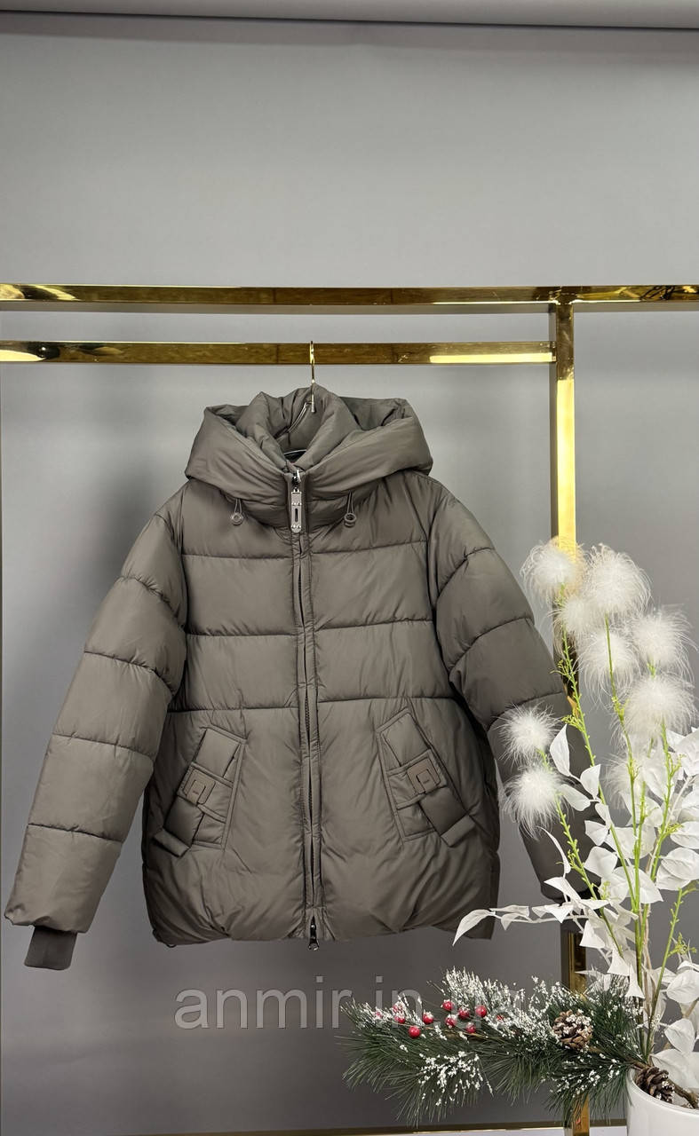 Куртка зимова пуффер юніор стьобана для дівчинки 10-14 років, колір сірий, фото 1