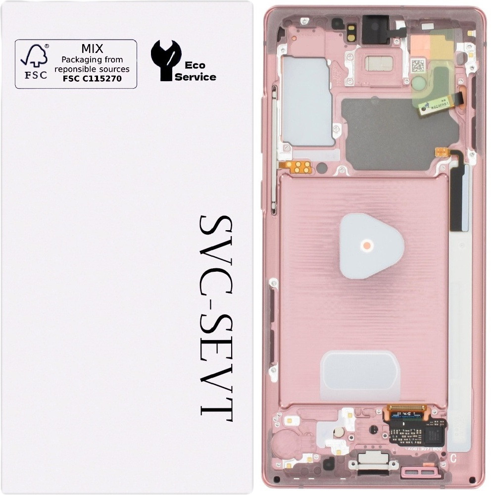 Дисплей Samsung N980 Galaxy Note 20 /N981 чорний, Amoled, оригінал, сервісне пакування, з рамкою бронзового ко, фото 1