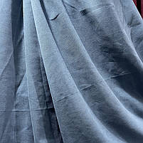 Шторна тканина мікровелюр на метраж, колір сіро-синій, висота 3м (Petek-114), фото 3