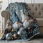 Плюшевий плед ковдра покривало Різдвяний Новорічний 150х200 см, фото 2