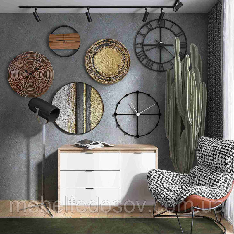 Комод 1150 СІТІ, Дуб сонома/Білий (Графит)Еверест, фото 1