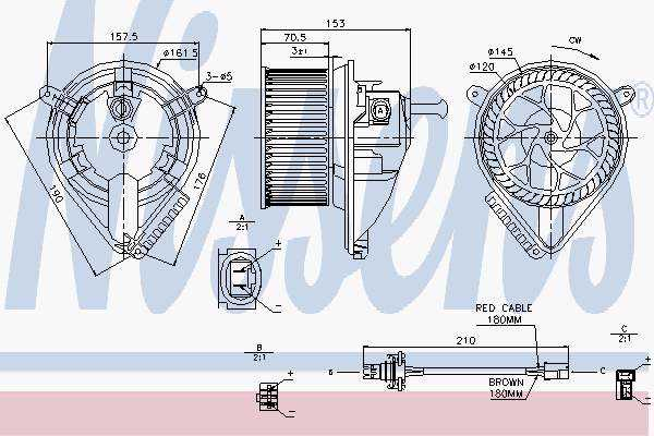 Вентилятор салону Mercedes-Benz / VW (Nissens) 87039