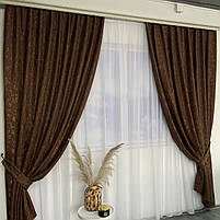 Коричневі готові штори мармурові (SH-M19n-12), фото 2