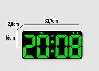 Годинник Deepfox YX-2804 LED цифровий електронний настінний/настільний Будильник Дата Температура 33,7х16см, фото 5