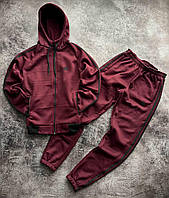 Спортивний костюм чоловічий теплий Adidas Essentials Fleece бордовий зимовий на флісі адідас