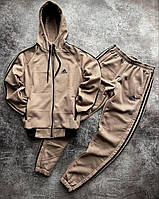 Зимовий спортивний костюм чоловічий Adidas Essentials Fleece коричневий на флісі адідас