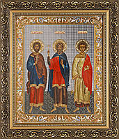 Ікона "Святі  мученики Гурій, Самон и Авів" (багет, 49х42)