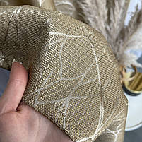 Штори льон "бите скло" кавові з білим шифоновим тюлем ALBO (SHTN-M17-20), фото 2