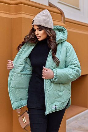 Зимова жіноча куртка м'ята великого розміру батал Розміри: 48-50, 52-54, 56-58, 60-62, фото 2