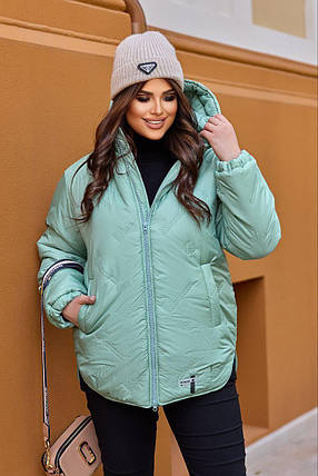 Зимова жіноча куртка м'ята великого розміру батал Розміри: 48-50, 52-54, 56-58, 60-62, фото 1