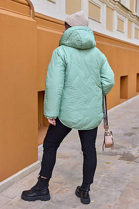 Зимова жіноча куртка м'ята великого розміру батал Розміри: 48-50, 52-54, 56-58, 60-62, фото 3
