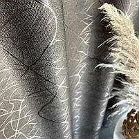 Штори лляні "бите скло" ALBO темно-коричневі 150×270 см, комплект 2 шт. (SH-M17-8), фото 3