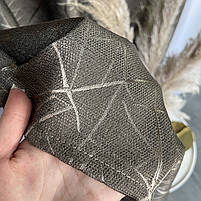 Штори лляні "бите скло" ALBO темно-коричневі 150×270 см, комплект 2 шт. (SH-M17-8), фото 2