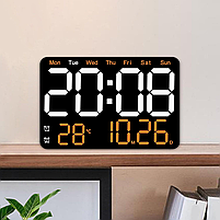 Годинник Deepfox DS-6652 LED цифровий електронний настінний/настільний Будильник Дата Температура 27,5х18,3см, фото 10