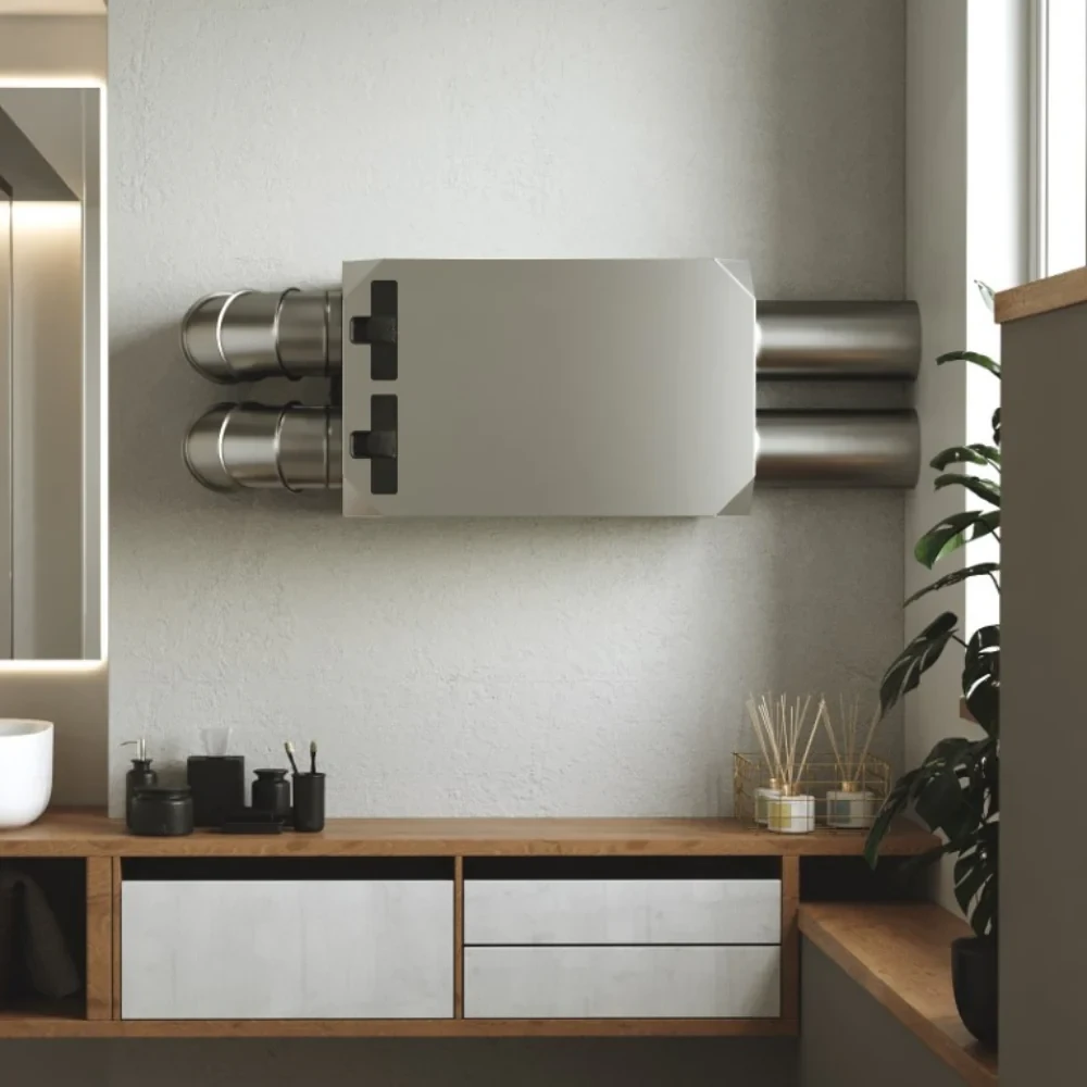 Настінний вентиляційний блок з рекуперацією тепла BSK NOTUS 350 V1, продуктивність 375 м³/год, EC-вентилятори, ККД до 90%, фото 1