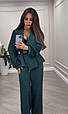 Костюм жіночий + пояс Модель: 1555-5739 Колір: чорний, ізумруд, фото 6