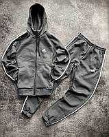 Спортивний костюм зимовий чоловічий Adidas Essentials Fleece темно-сірий теплий на флісі