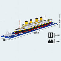 Конструктор Титанік із дрібних деталей 2188 шт, морська серія ST501, 56 см, фото 5