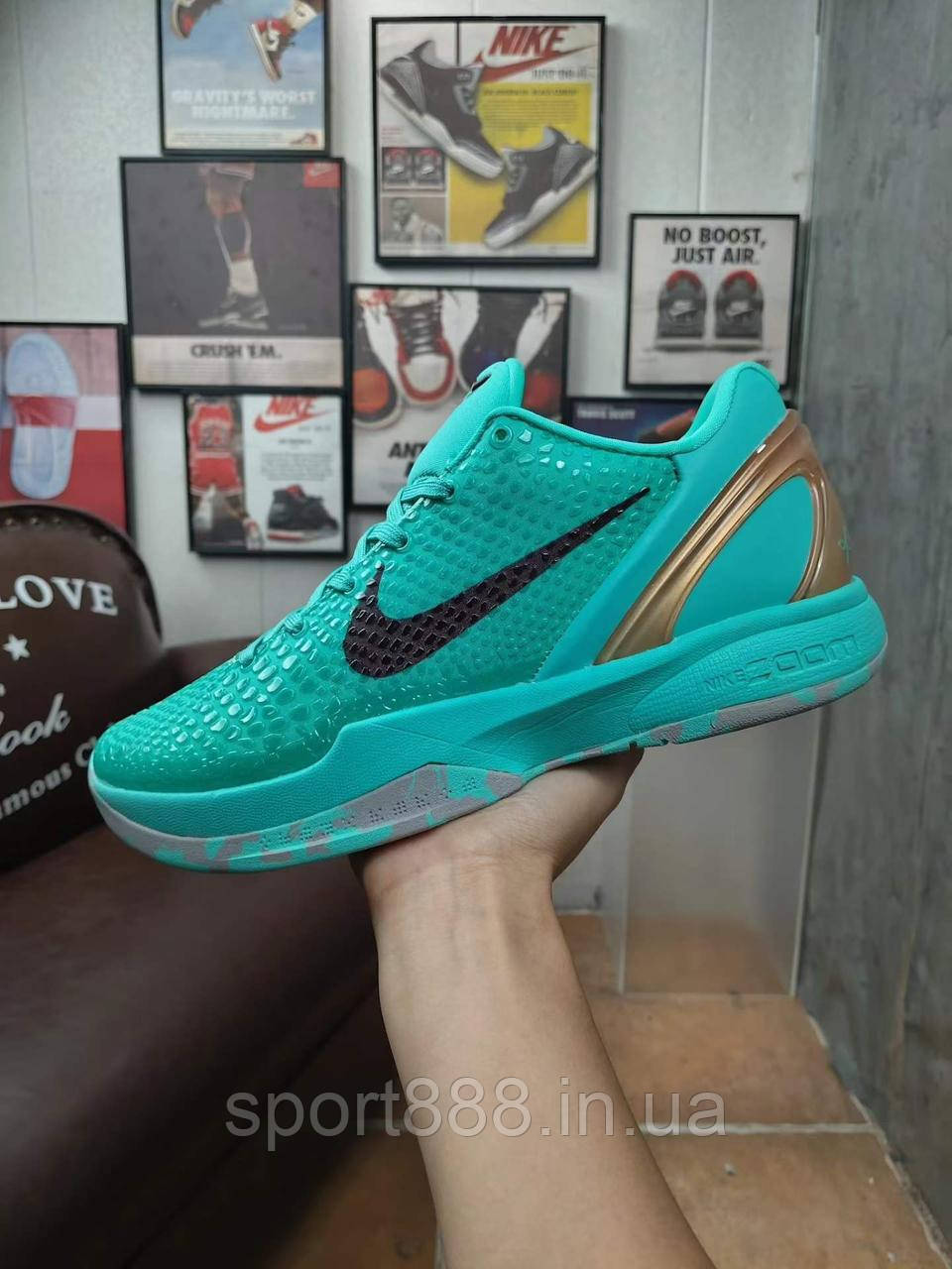 Eur36-46 бирюзовые  Коби 6 NIKE Zoom Kobe VI Коби чоловічі баскетбольні кросівки, фото 1
