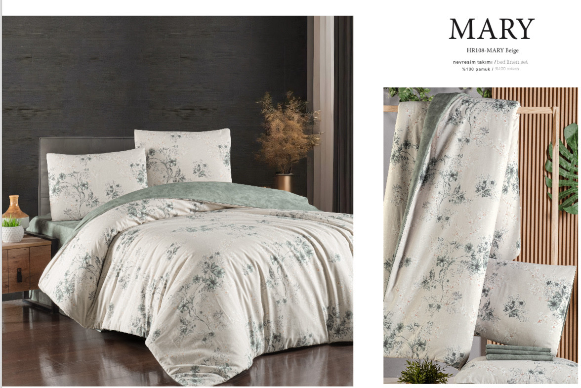 Постільна білизна Altinbasak  євро розмір ранфорс Mary, фото 1