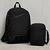 Чоловічий спортивний рюкзак Nike Air чорний, чоловіча сумка месенджер Найк у подарунок, фото 2