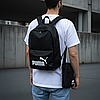 Чоловічий спортивний рюкзак Puma чорний, чоловіча сумка месенджер Пума у подарунок, фото 4