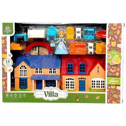 Іграшковий дитячий замок будиночок з меблями та лялькою