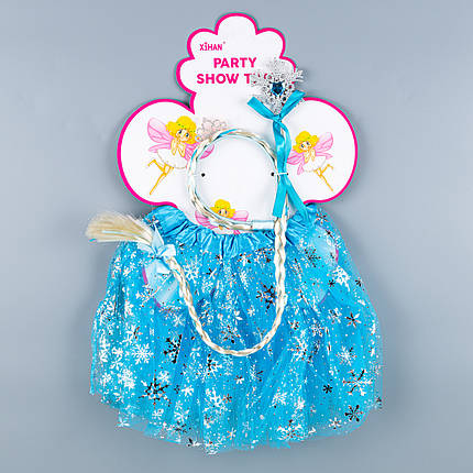 Карнавальний набір Ельзи блакитний Зріст 98-116 см, фото 1