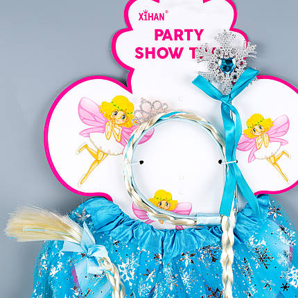 Карнавальний набір Ельзи блакитний Зріст 98-116 см, фото 2