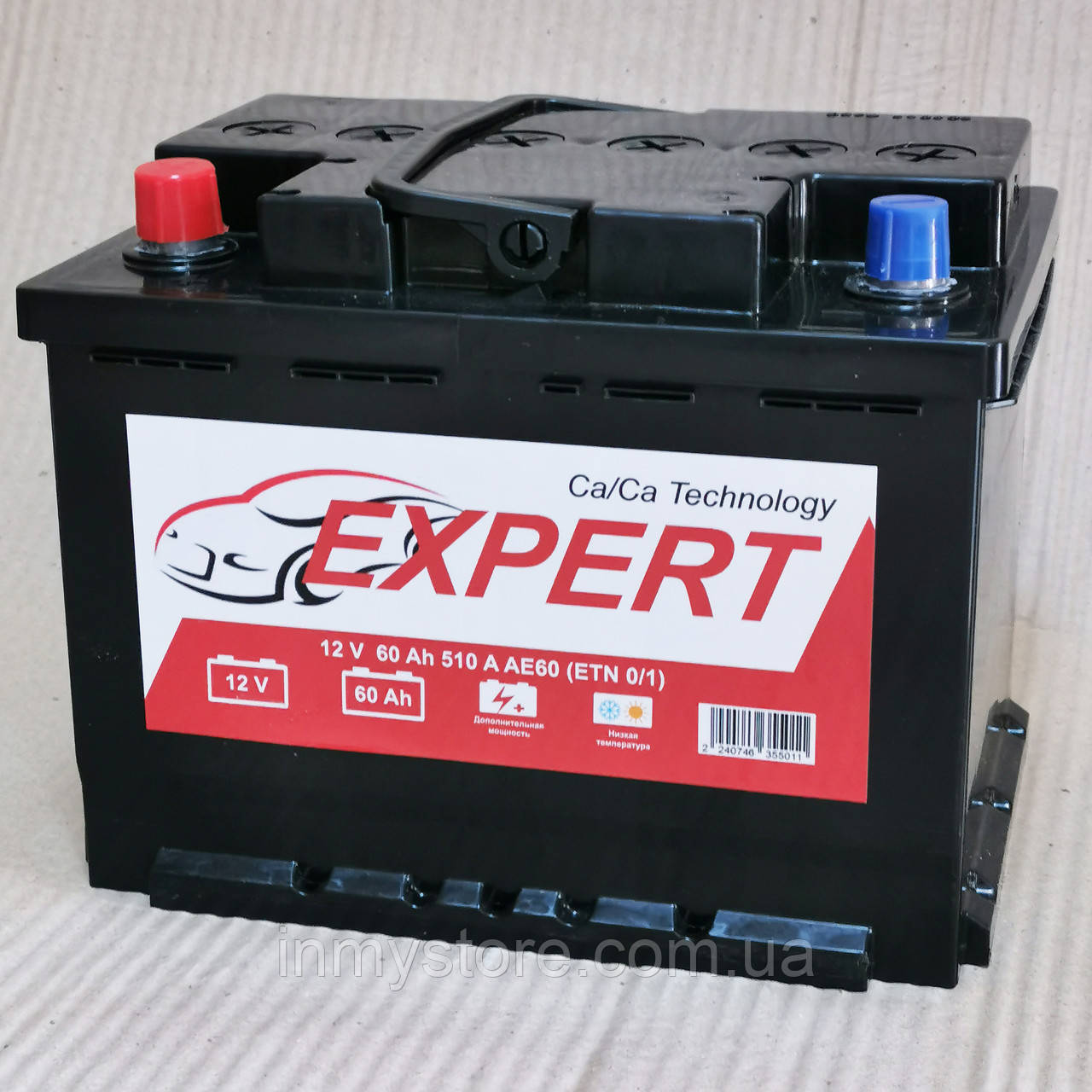 Акумулятор автомобільний 6CT-60 EXPERT 60Ah-12V (242х175х190), (+ ліворуч), EN510, фото 1