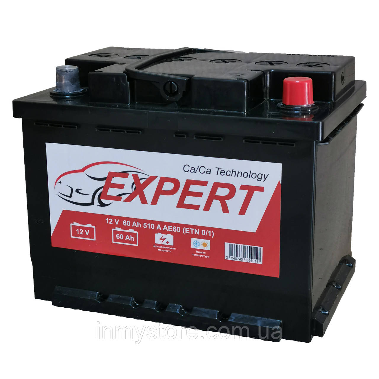 Акумулятор автомобільний 6CT-60 EXPERT 60Ah-12V (242х175х190), (+ праворуч), EN510, фото 1