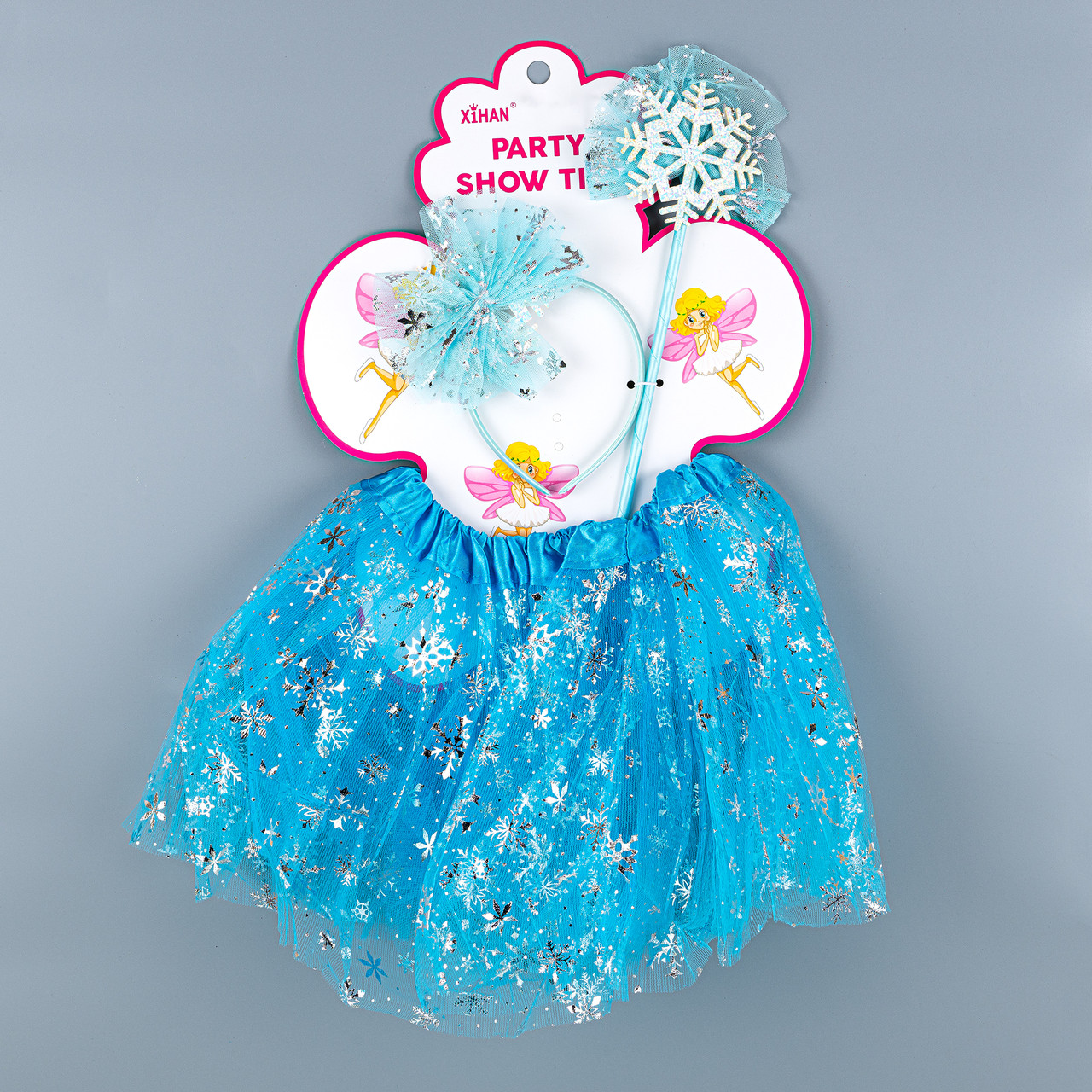 Карнавальний набір Сніжинки блакитний Зріст 98-116 см