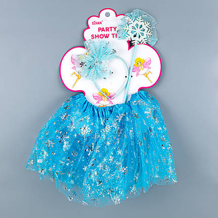 Карнавальний набір Сніжинки блакитний Зріст 98-116 см, фото 1