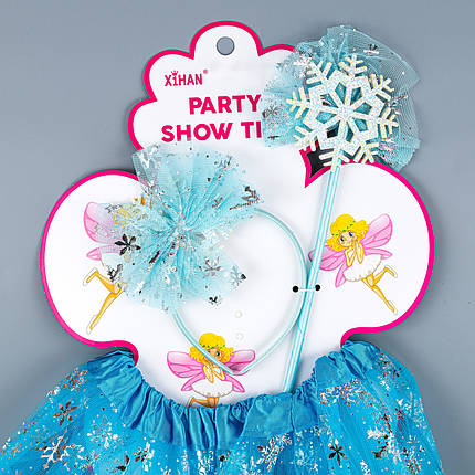 Карнавальний набір Сніжинки блакитний Зріст 98-116 см, фото 2