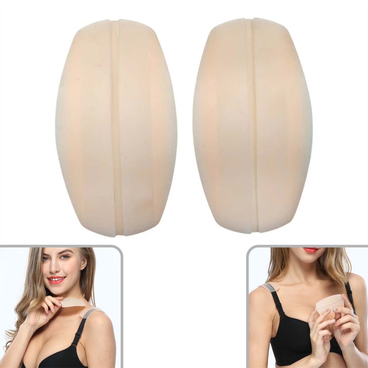Підкладки під бретелі 2 шт тілесного кольору - медичний силікон - skin