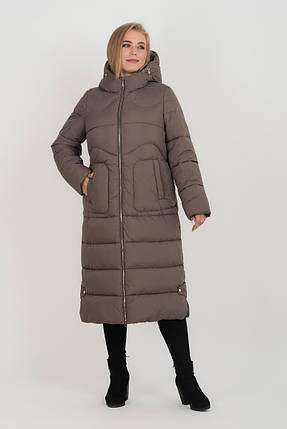 Жіночий пуховик  А-силуету М-1155, розміри 48-64, фото 1