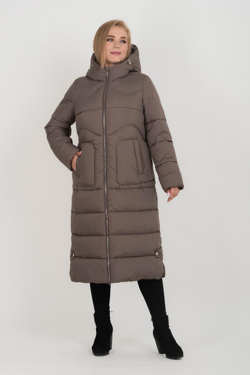 Жіночий пуховик  А-силуету М-1155, розміри 48-64