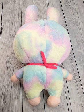 М'яка іграшка з пледом усередині Лабубу плямистий 40 см з рожевим пледом, фото 2