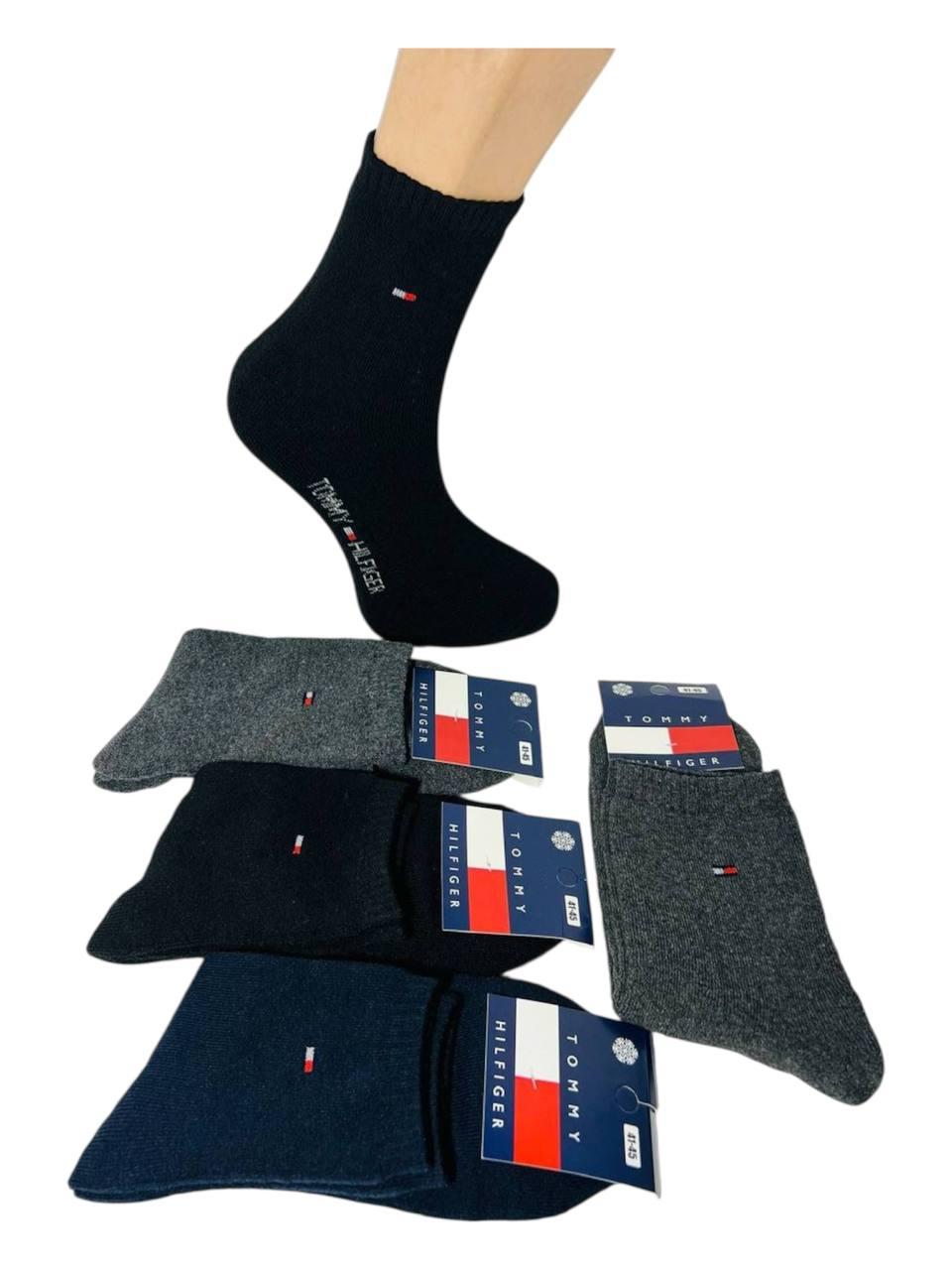 Шкарпетки зимові 12 пар махрові бавовна Tommy_Hilfiger Туреччина розмір 36-41 мікс кольорів